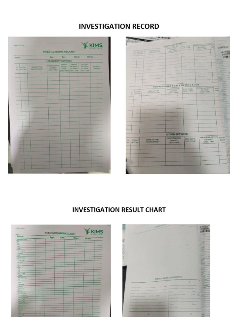 Comprehensive Patient Investigation Records | PDF