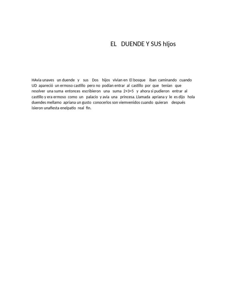 El Duende y Sus Hijos | PDF