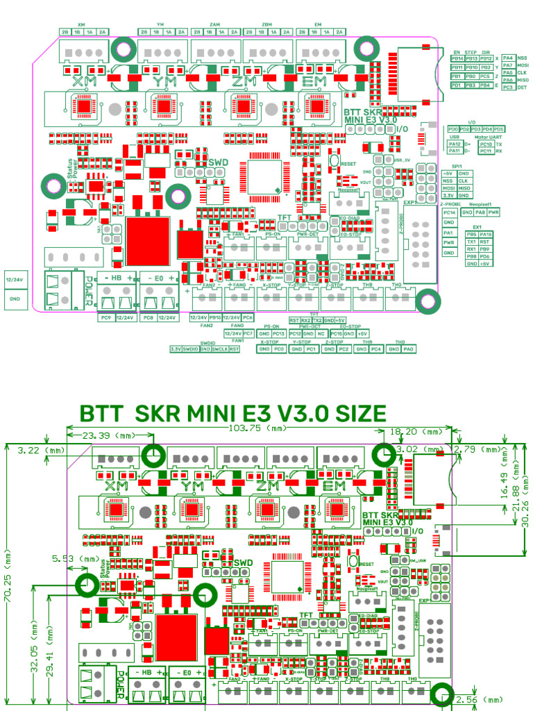 SKR Mini E3 V3.0 Pinout Guide | PDF