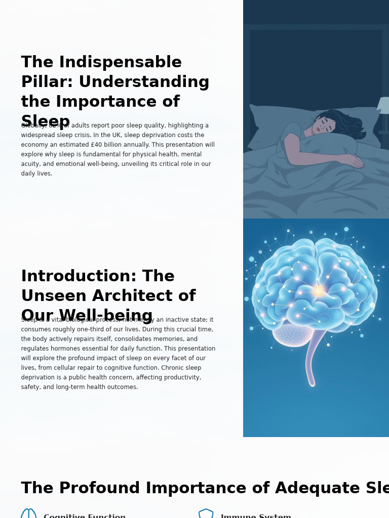The Essential Role of Sleep in Health | PDF | Sleep | Sleep Disorder
