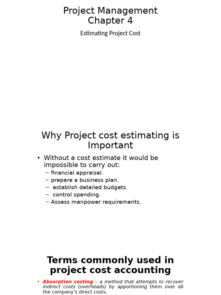 Estimating Project Costs Explained | PDF | Cost | Employment