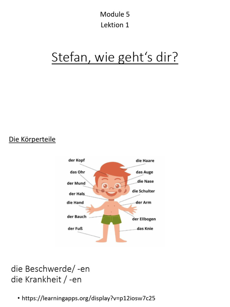Hallo Deutsch Module 5 Lektion 1 | PDF