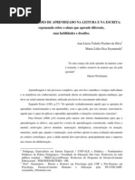 Dificuldades de Aprendizado Na Leitura e Na Escrita