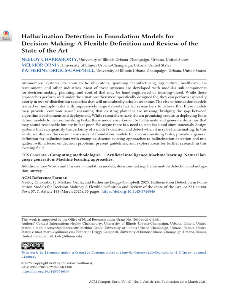 Hallucination Detection in Decision-Making | PDF | Learning | Cognitive ...
