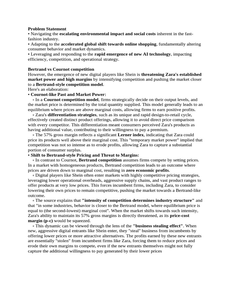 Problem Statement | PDF | Market Power | Profit (Economics)
