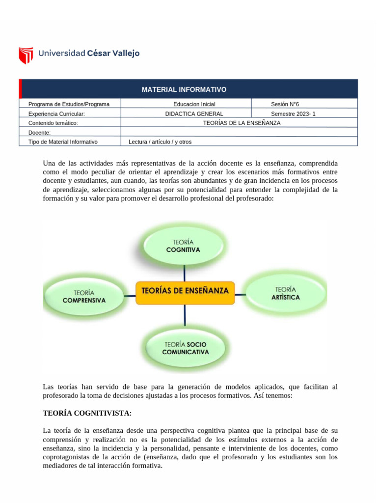 Material Informativo Sesiòn 6 | PDF | Enseñando | Maestros