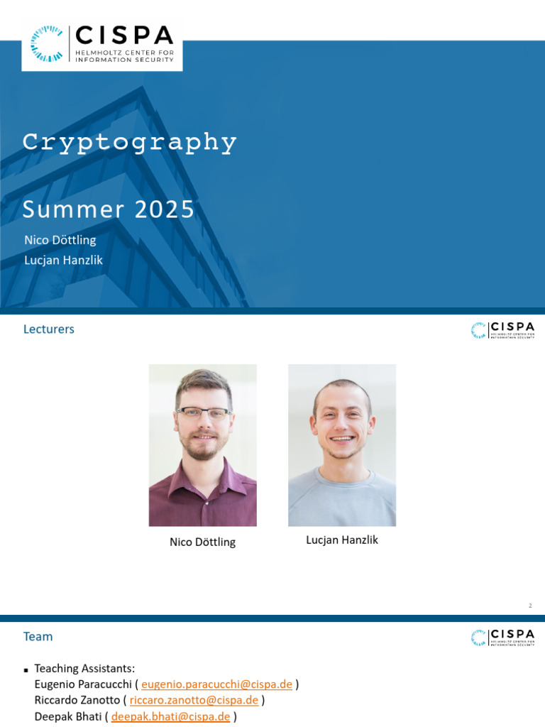 Cryptography Course Overview 2025 | PDF | Cryptography | Encryption