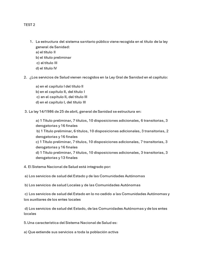 Test Tema 2 | PDF | Gobierno | Politica social