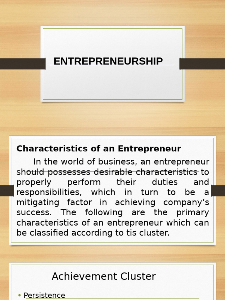 Key Traits of Successful Entrepreneurs | PDF