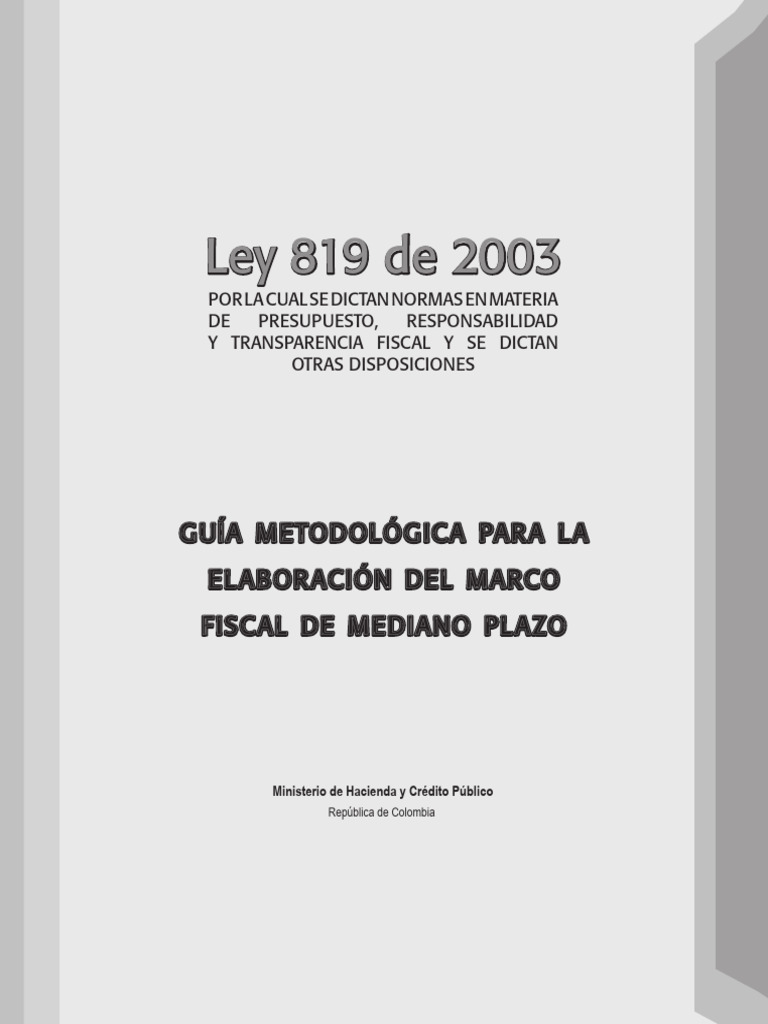 Ley 819 de 2003 | PDF | Impuestos | Deuda