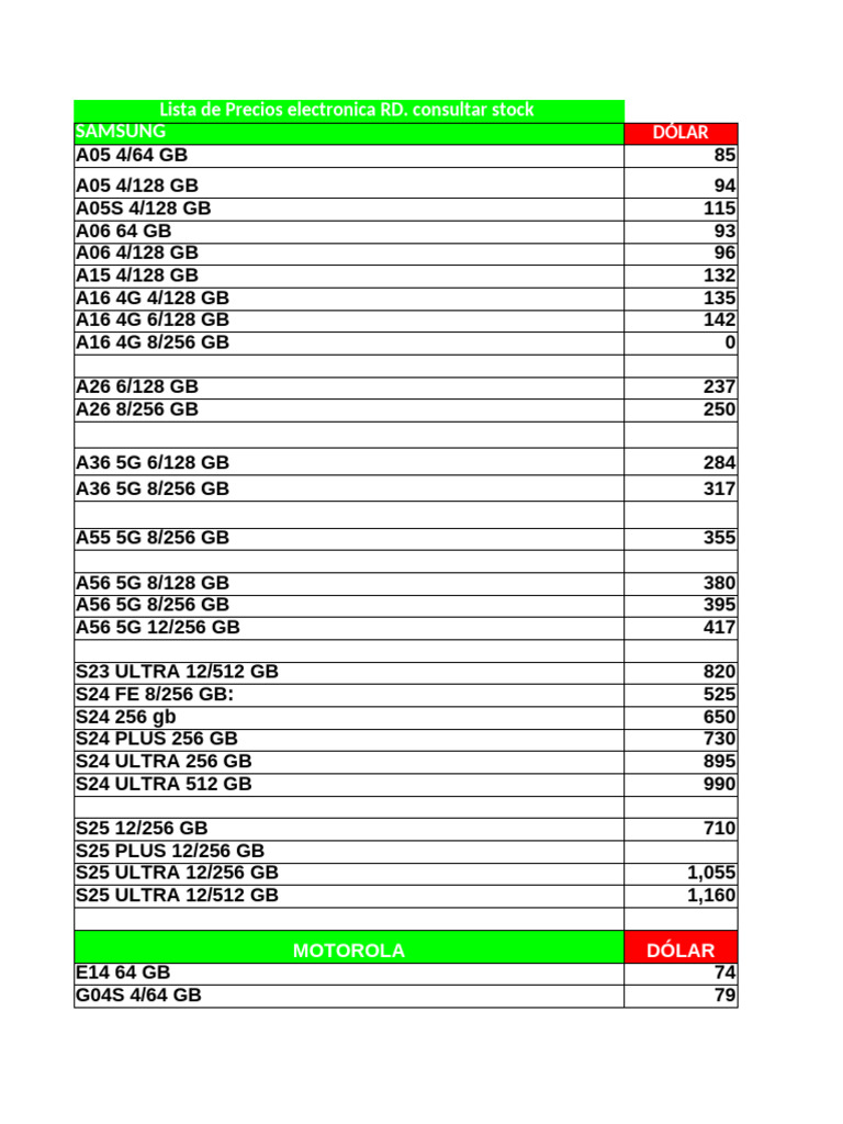 Lista de Precios Electrónica RD 2023 | PDF | Yo telefono | Asistente ...
