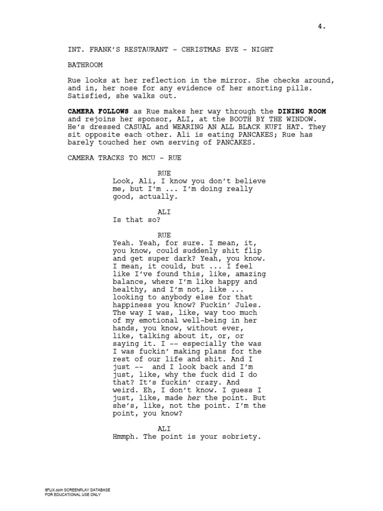 Euphoria: Rue's Diner Reflection | PDF