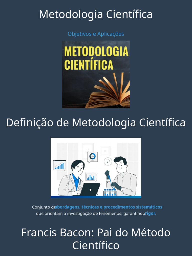 O Que É Metodologia Científica Objetivos e Aplica | PDF