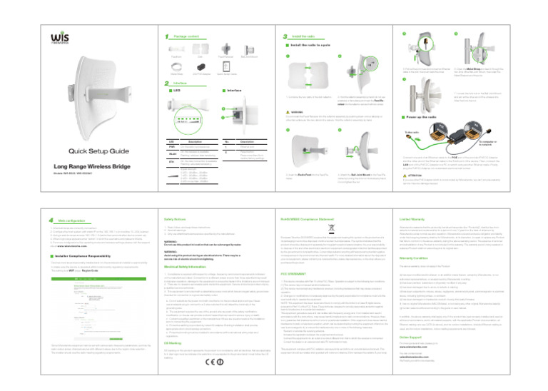 Long Range Wireless Bridge Setup Guide | PDF | Electromagnetic ...