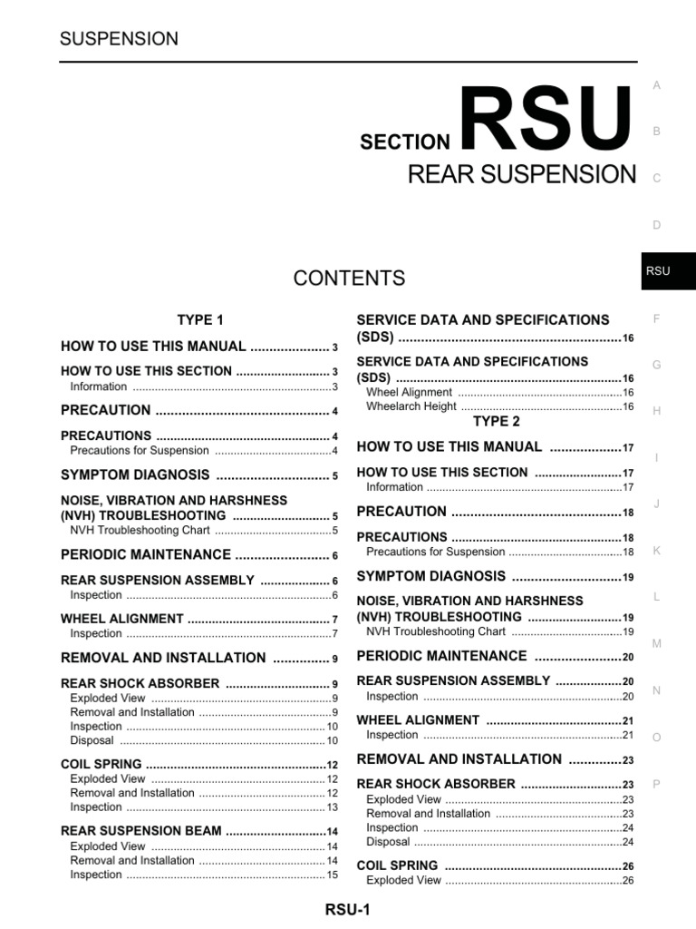 Rear Suspension Maintenance Manual | PDF | Tire | Vehicle Parts