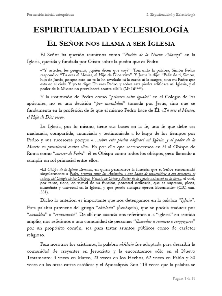 Espiritualidad y Eclesiología en la Iglesia | PDF | Iglesia cristiana ...