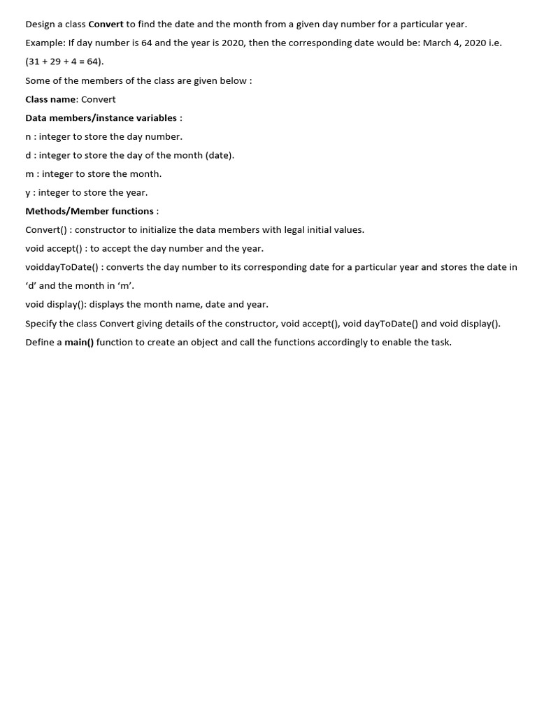 Date Conversion and Calculation Program | PDF | Class (Computer ...