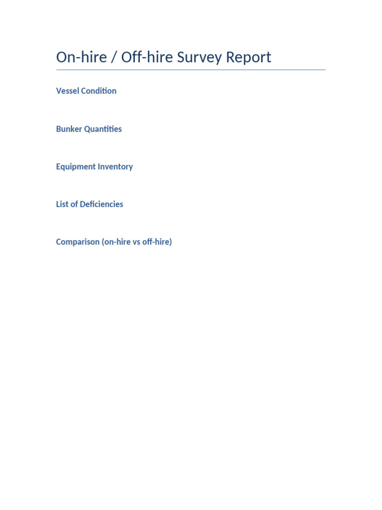 On-Hire Off-Hire Survey Report | PDF