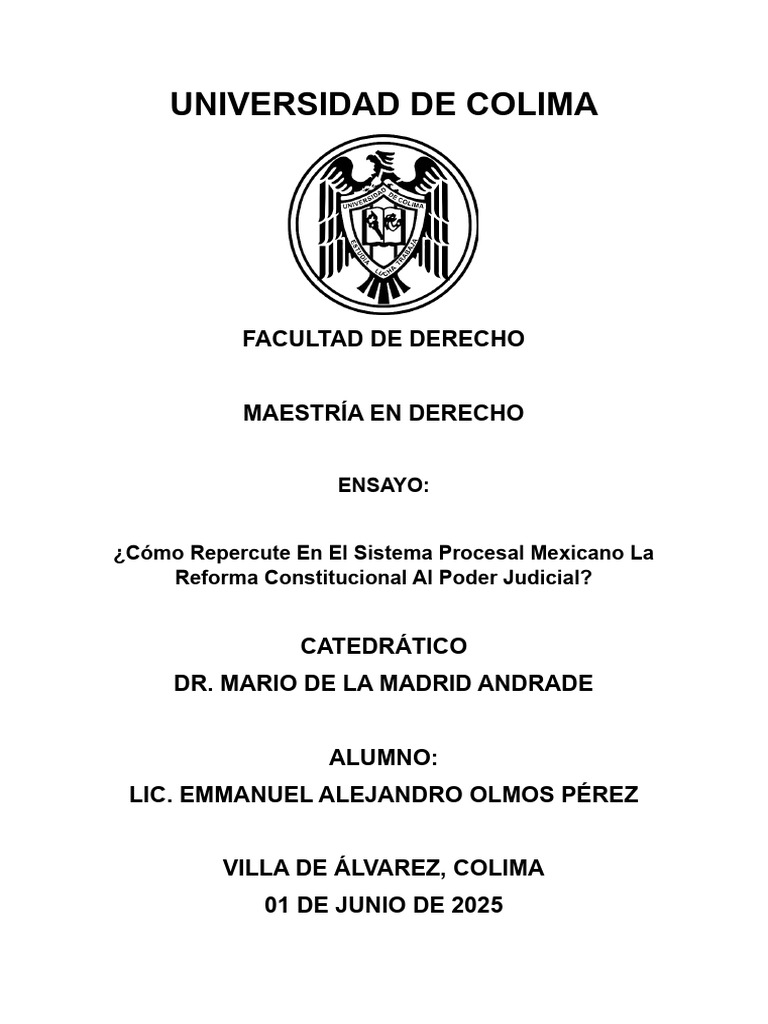 Impacto de la Reforma Judicial en México | PDF | Judicaturas | Ley procesal
