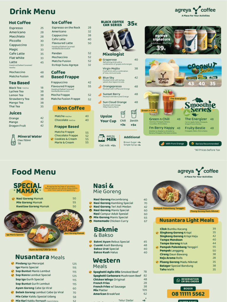 Agreya Menu (Update Jan 2025) - Linktree | PDF