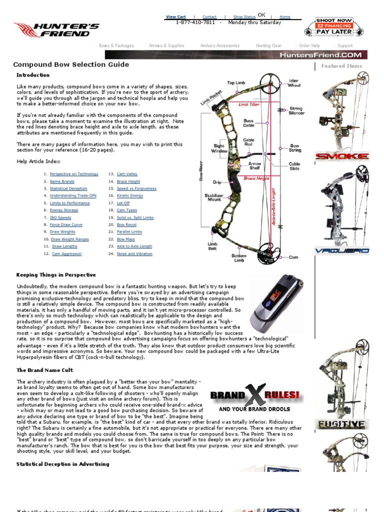 Compound Bow Selection Guide Bow And Arrow Archery