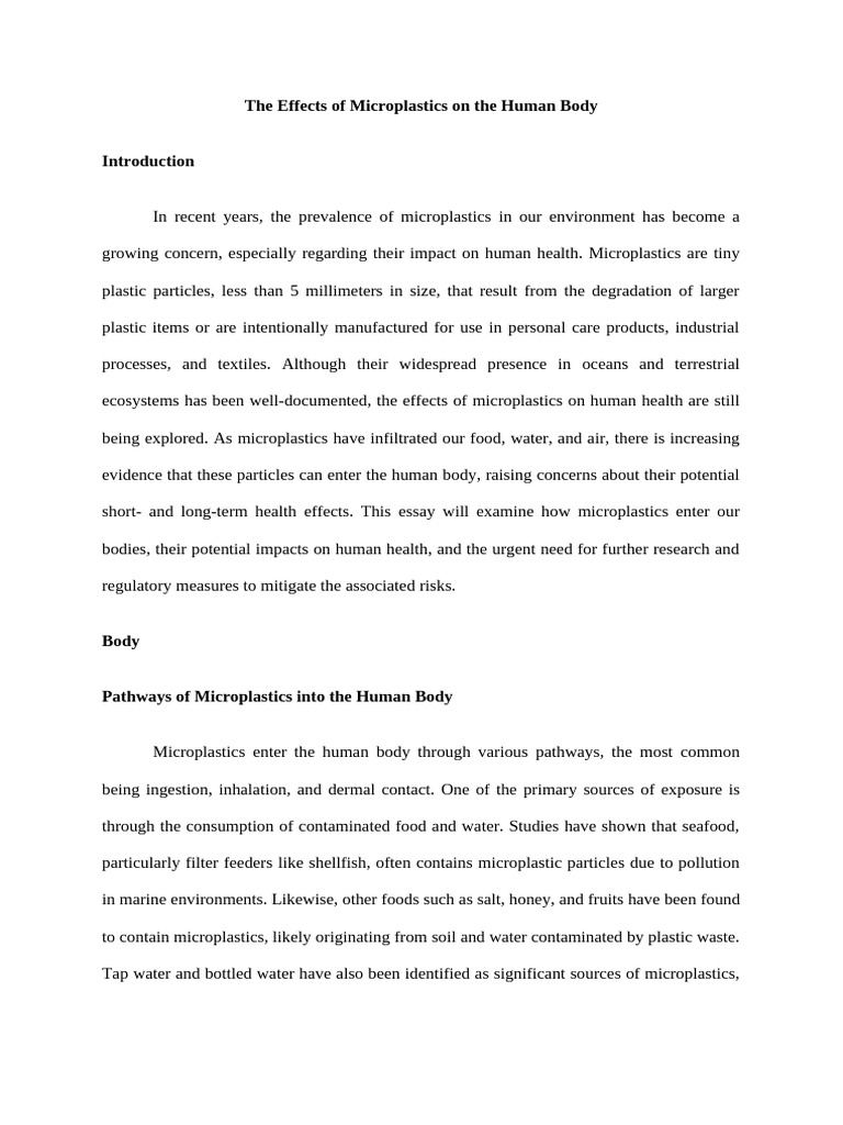 Microplastics and Human Health Risks | PDF | Respiratory Diseases ...