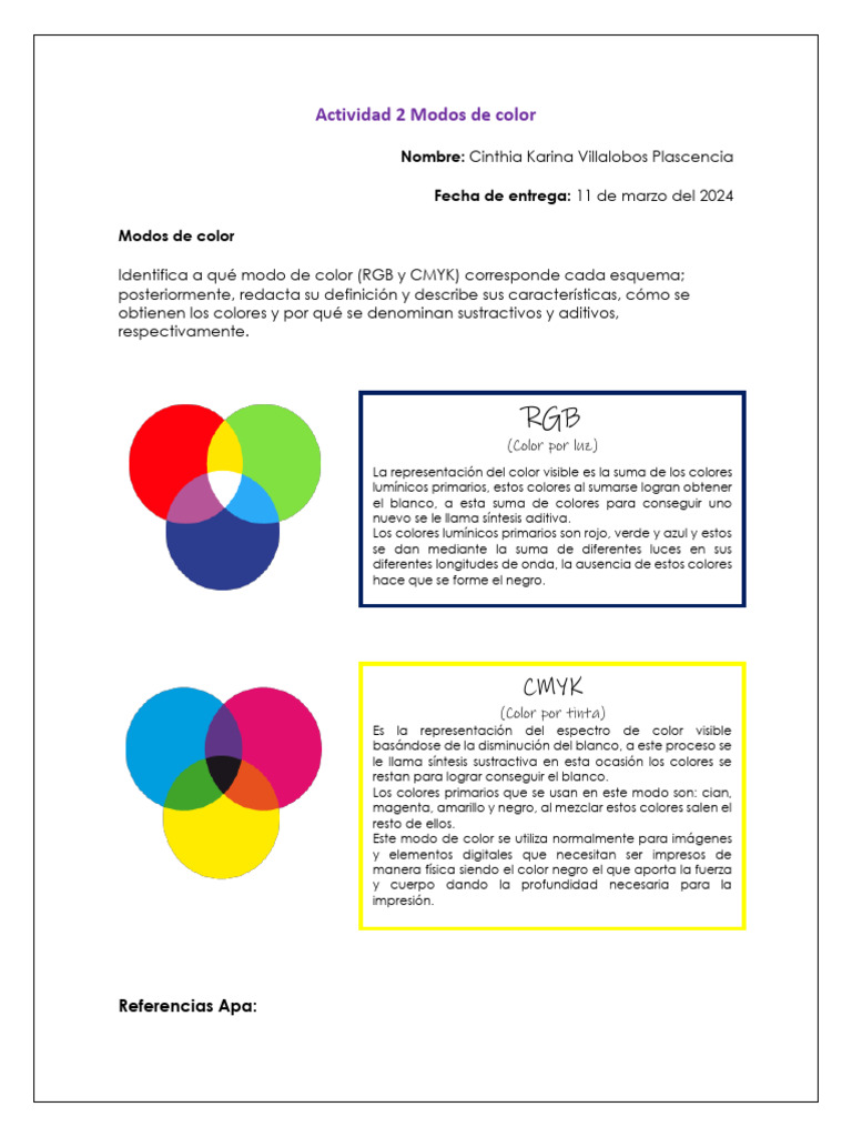 Modos de Color: RGB y CMYK | PDF | Color | Negro