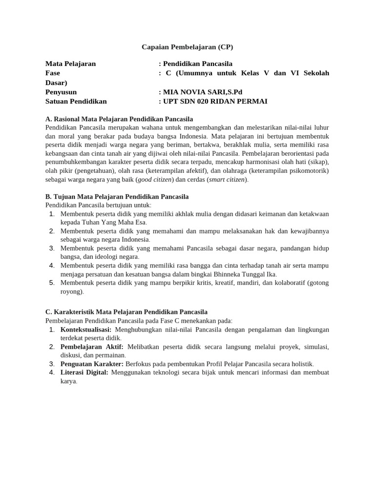 Pendidikan Pancasila - CP - 5 | PDF