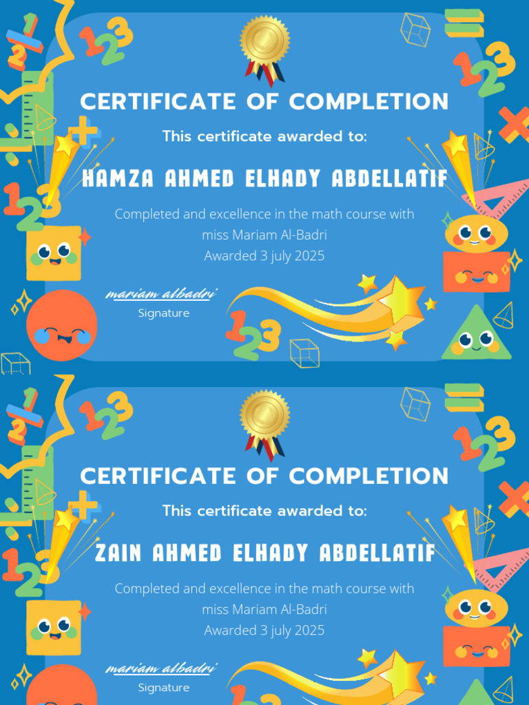 Math Course Completion Certificate PDF | PDF