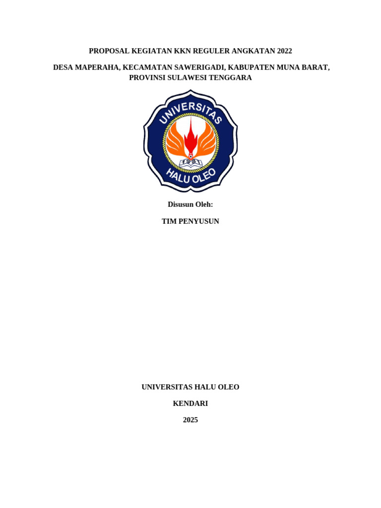 Proposal KKN 2025 Desa Maperaha | PDF