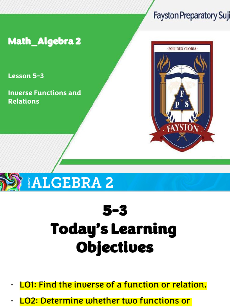 Inverse Functions and Relations Guide | PDF