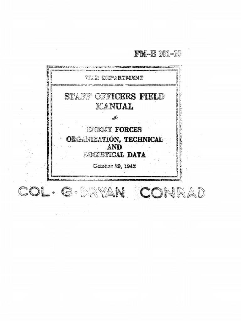 FM E 101-10 (Staff Officers Field Manual Enemy Forces Organization