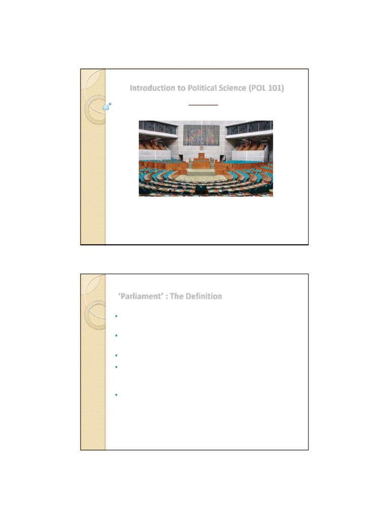 Nos Pol 101 Lecture 8 | PDF | Legislature | Parliament
