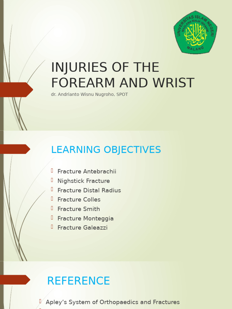 Injuries of Forearm | PDF | Hand | Injury
