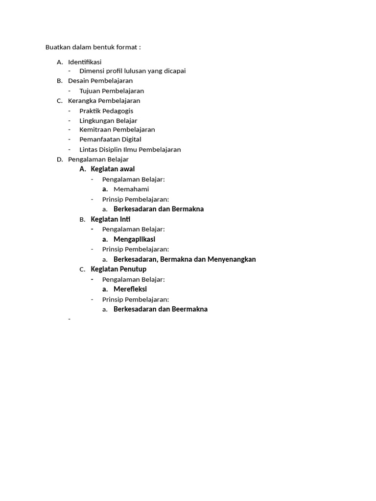 Buatkan Dalam Bentuk Format | PDF