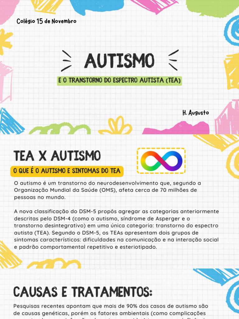 Entendendo o Transtorno do Espectro Autista | PDF | Autismo | Conceitos ...