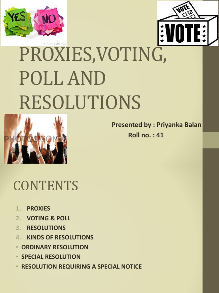 Voting, Poll and Resolutions | PDF