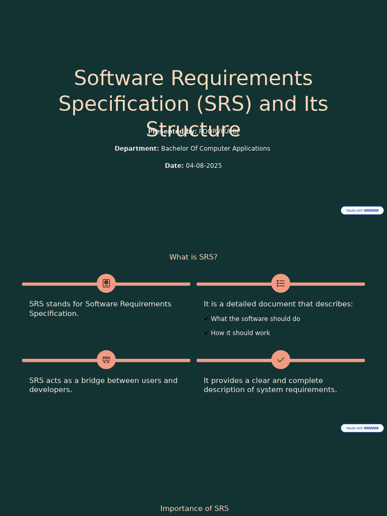 Software Requirements Specification SRS and Its Structure | PDF ...