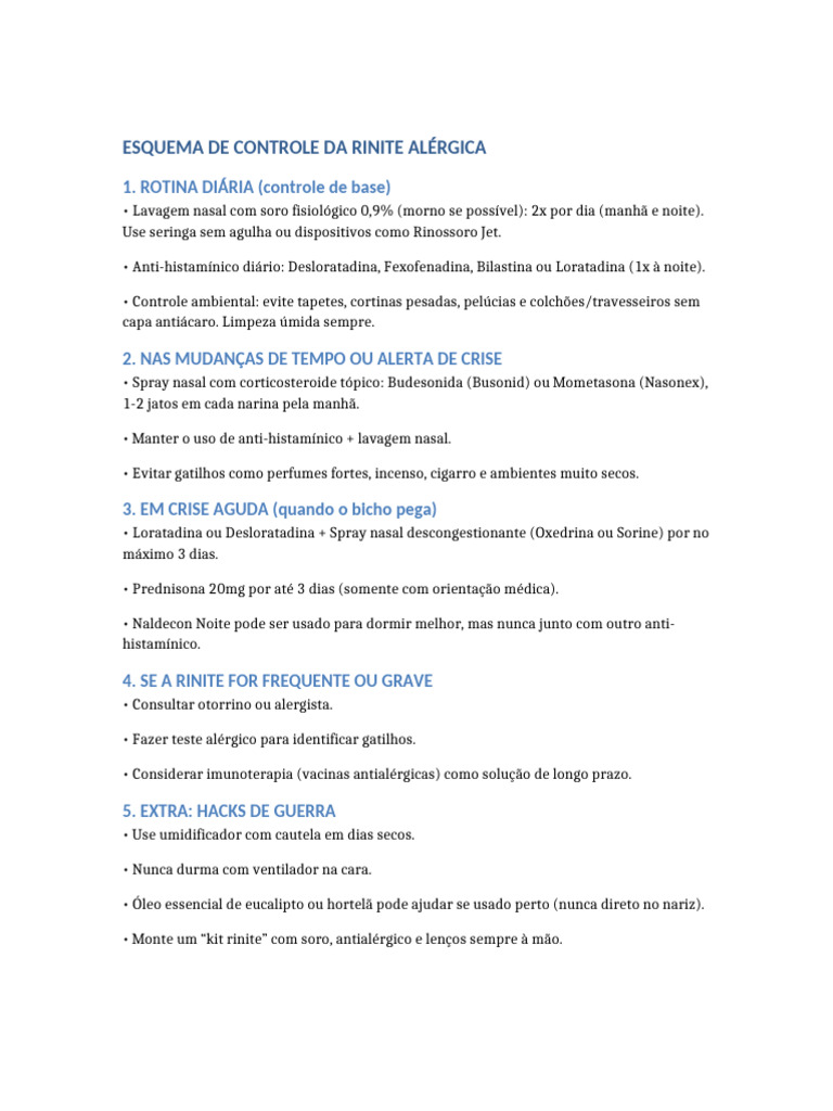 Controle Eficaz da Rinite Alérgica | PDF