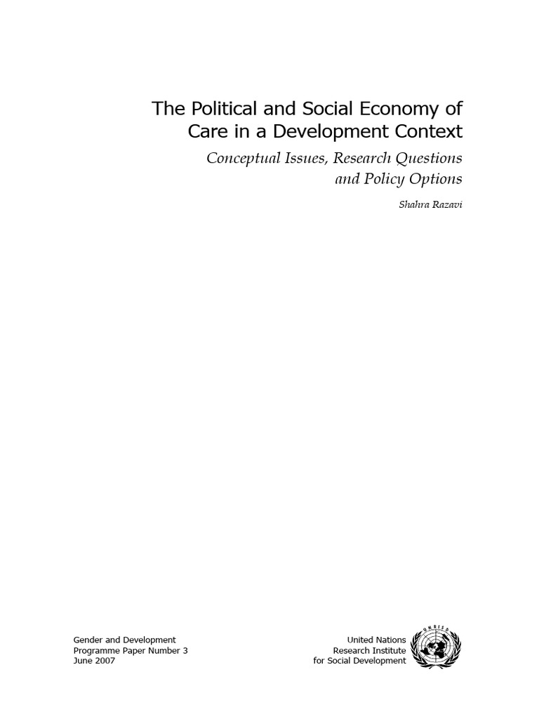 Razavi2007 - Political Economy of Care | PDF | Economics | Labour Economics