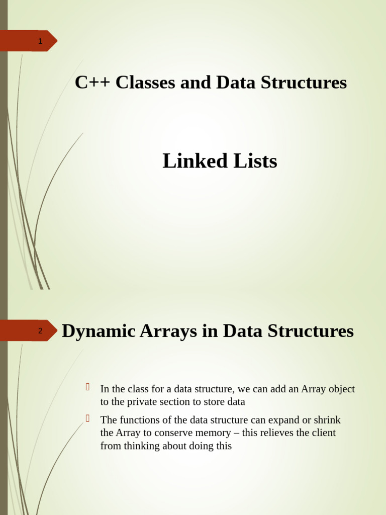 C++ Dynamic Arrays and Linked Lists | PDF | Pointer (Computer ...