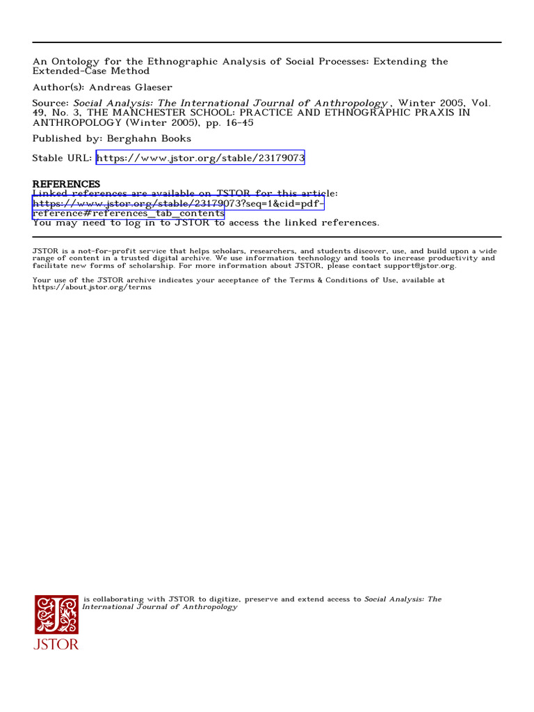 Ethnographic Analysis of Social Processes | PDF | Ethnography | Sociology