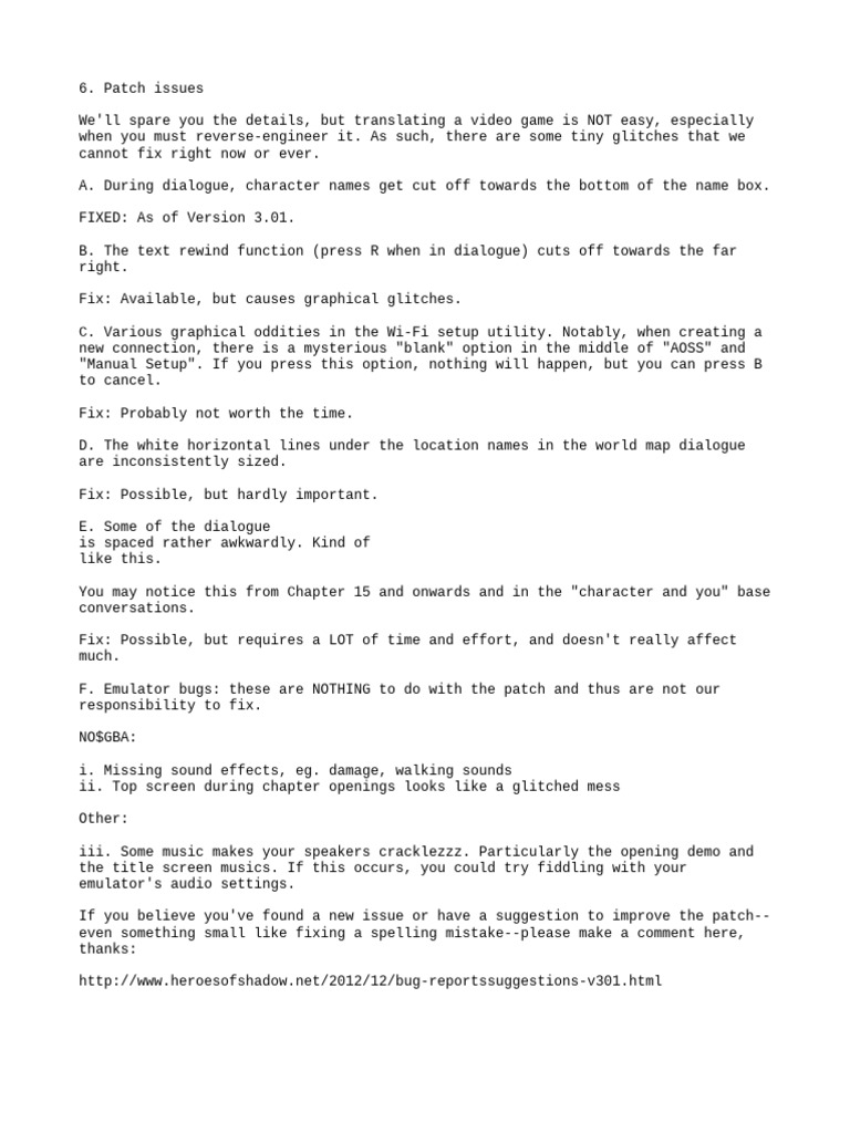 Patch Issues | PDF