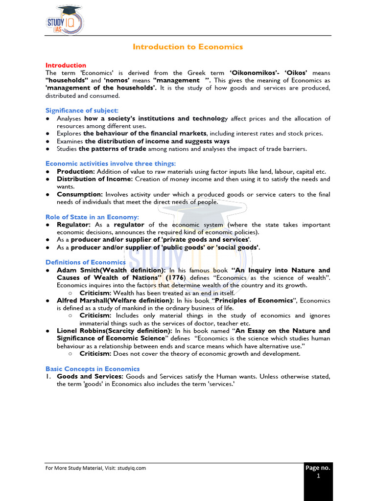 Topic 01 - Basics of Economy | PDF | Economic Equilibrium | Economics