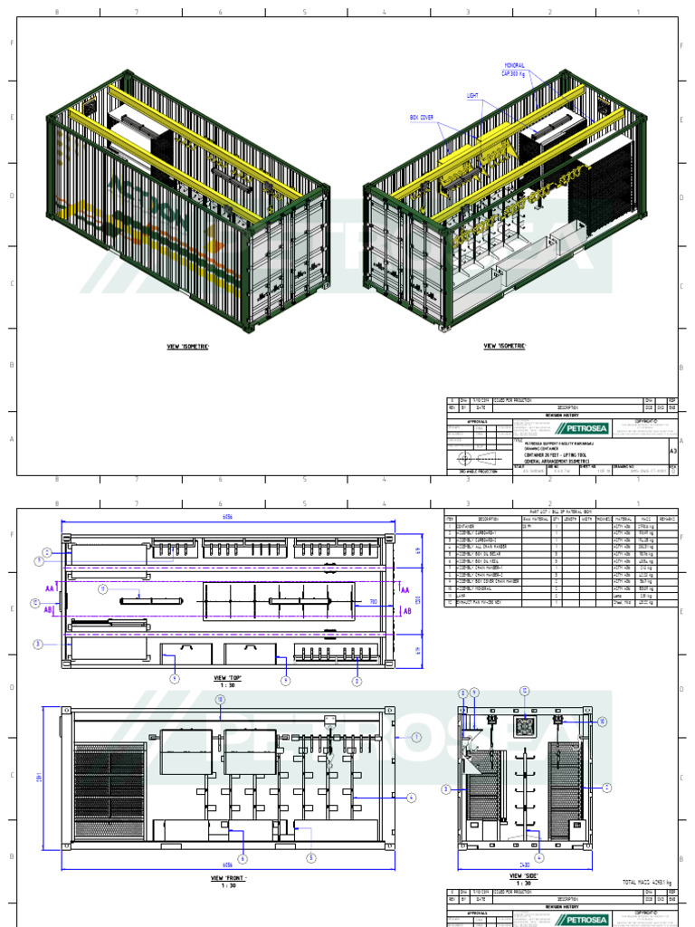 Isometric Drawing for 20ft Container Tool | PDF | Secondary Sector Of ...