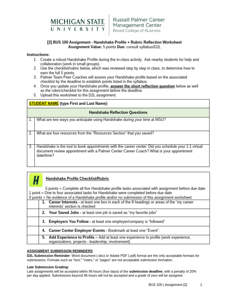 Handshake Profile Assignment Guide | PDF
