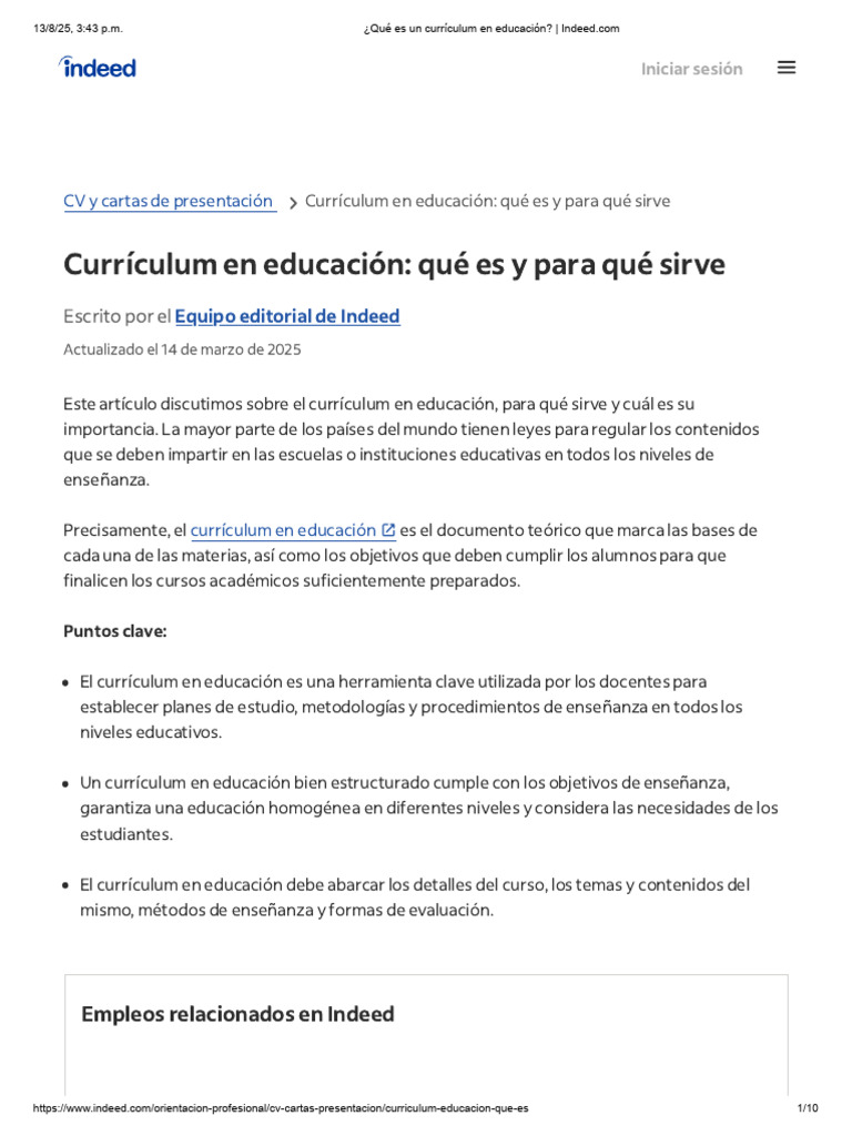Definición del currículum educativo | PDF | Plan de estudios | Enseñando