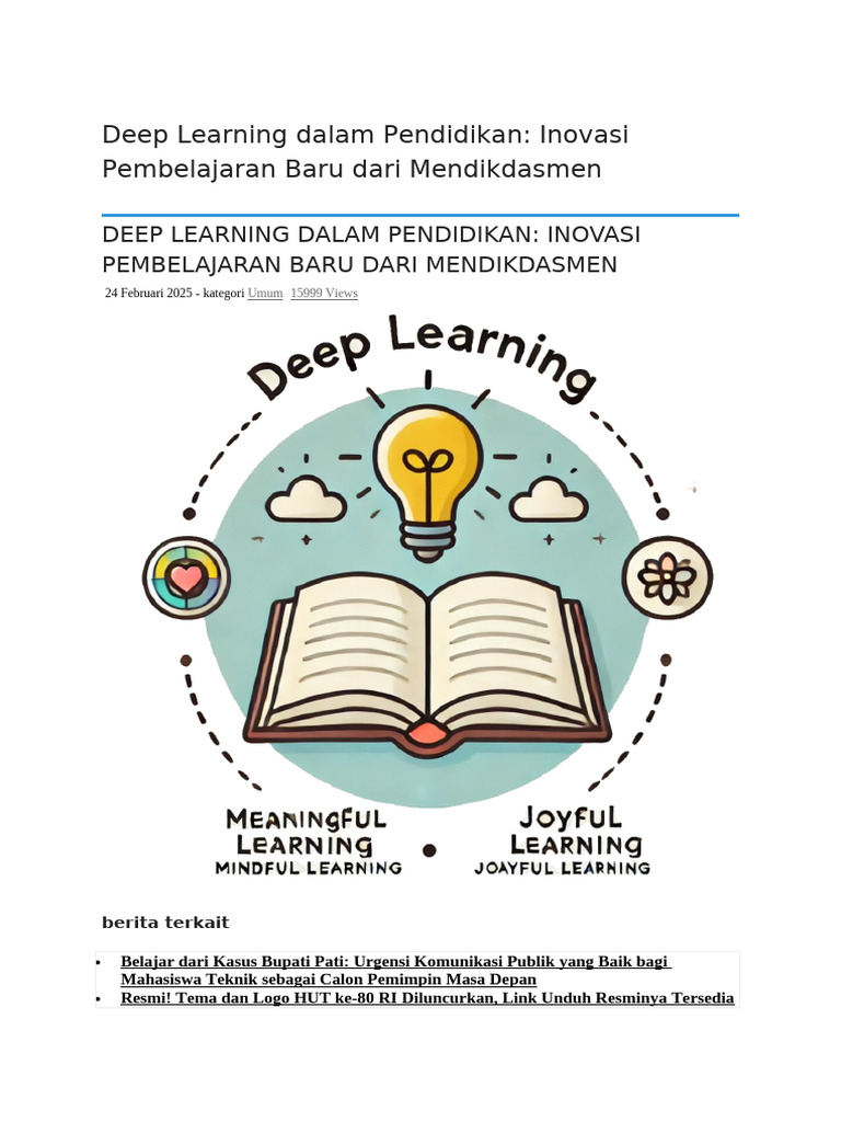 Pembelajaran Menyenangkan dalam Deep Learning | PDF