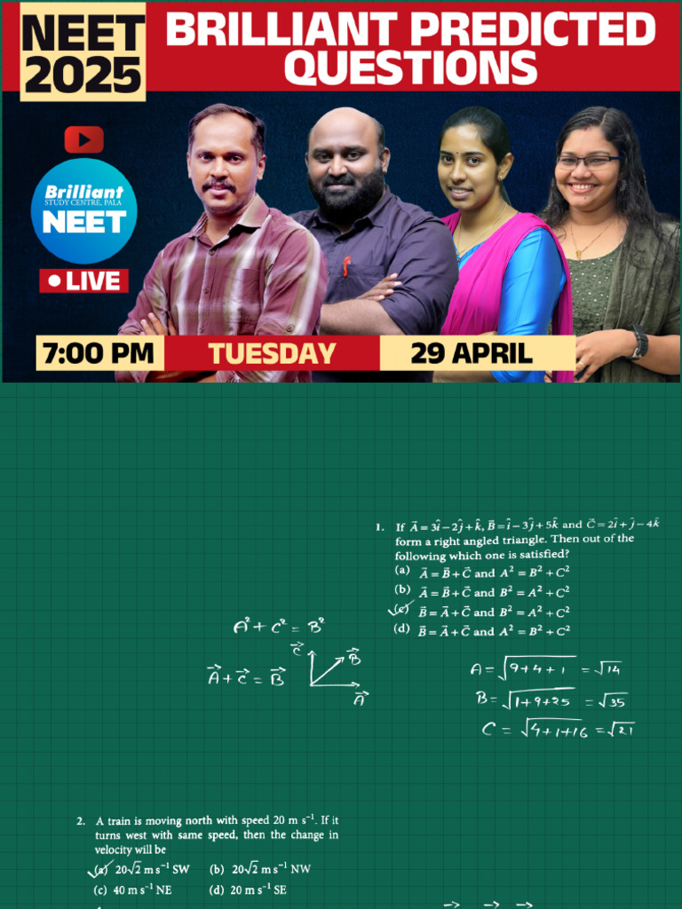 Neet 2025 Brilliant Predicted Questions Physics 29 April 2025 | PDF