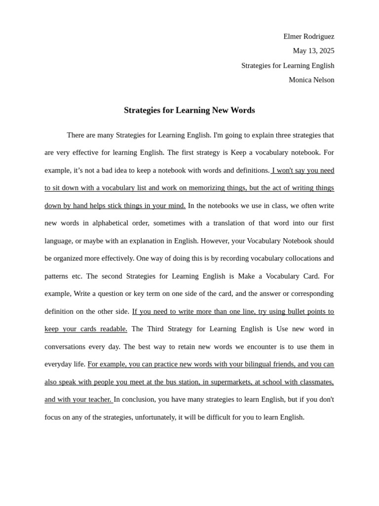 Effective Strategies for English Learning | PDF